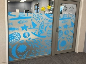 Residential signage graphics showcasing logo and branding